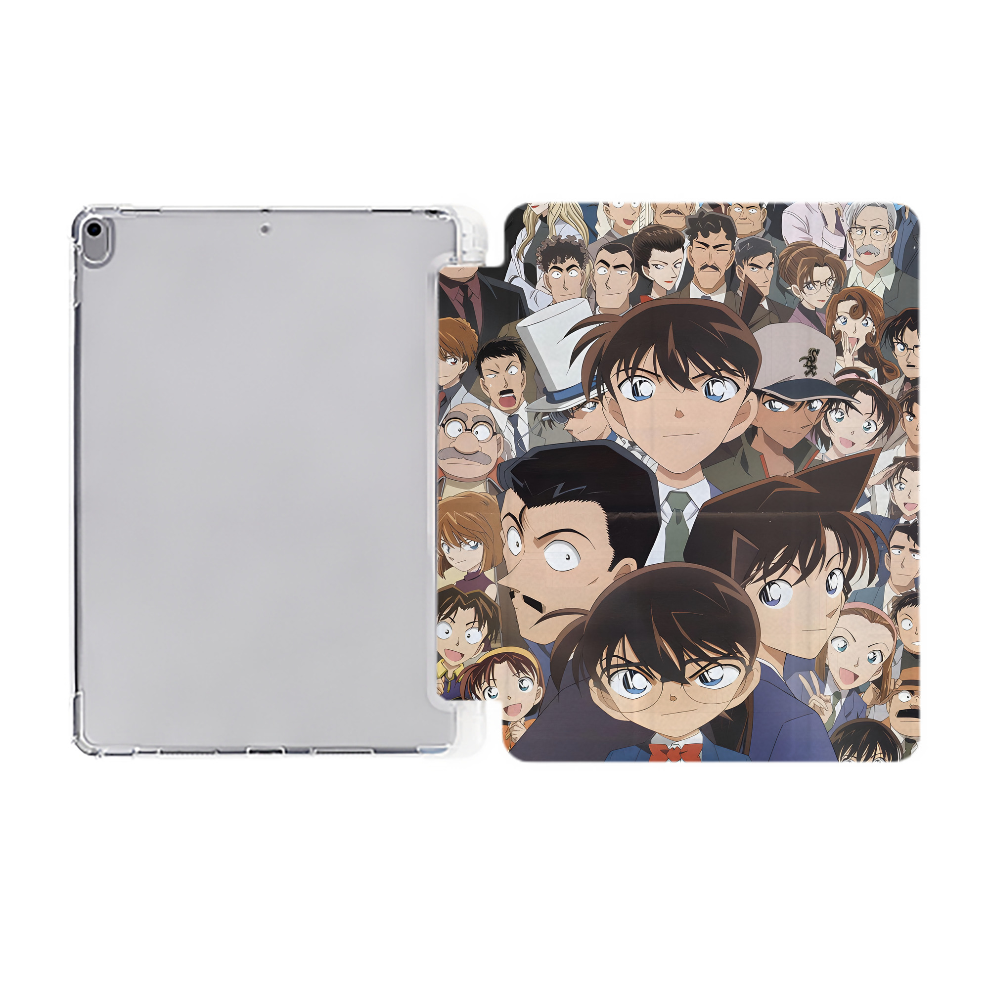 （画像用） 名探偵コナン Detective Conan IPad ケース ペン収納付き 三つ折りスタンド PUレザー×シリコン 対応機種9.5/10.5/10.9インチ